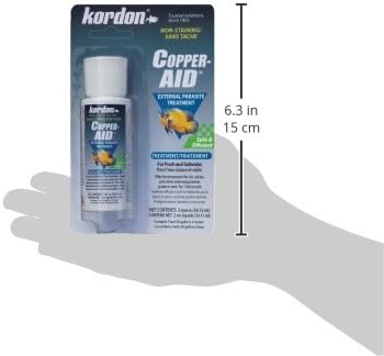 Kordon Copper-AID External Parasite Treatment for Aquarium Fish – Cures Ich, Velvet, and Parasites on Freshwater and Saltwater Fish, 2-Ounces, 1 Count (Pack of 1)
