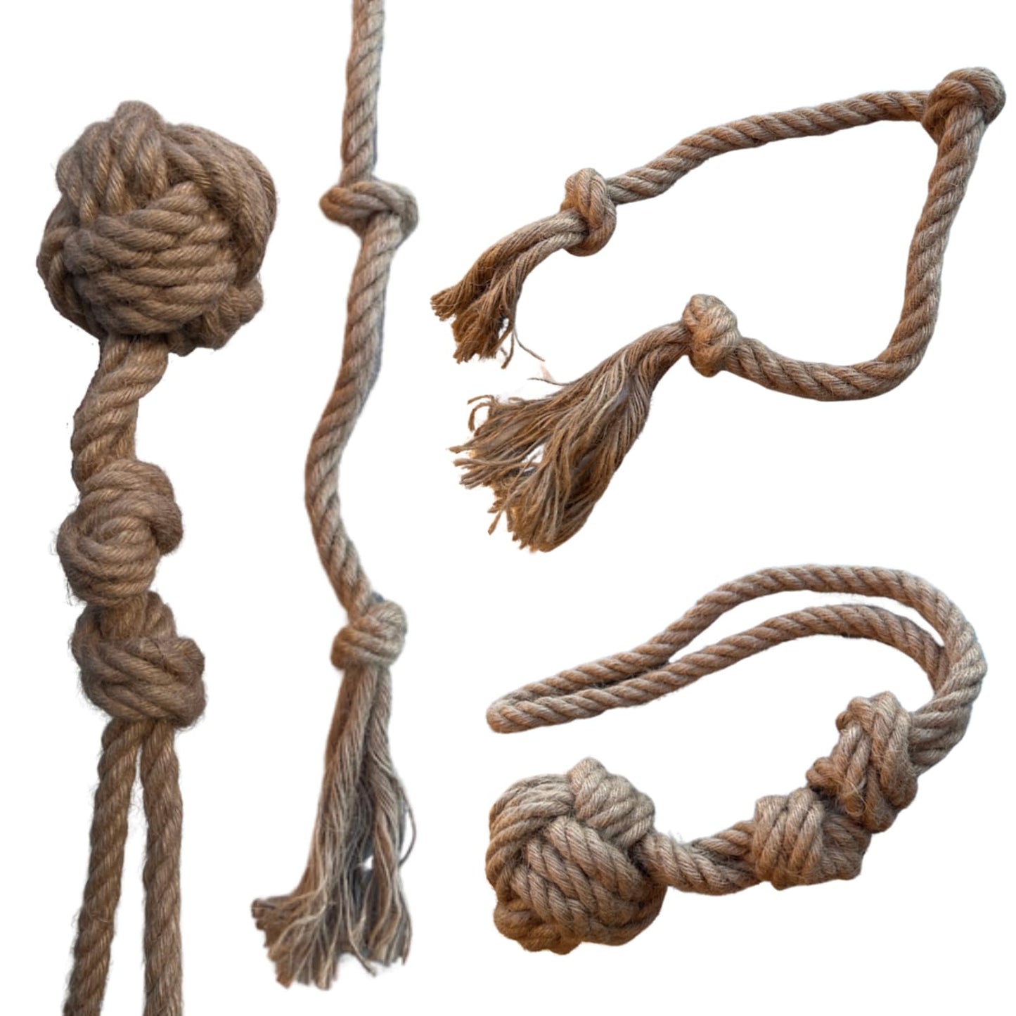 Generic Pure Natural Hemp Rope Dog Toys Dog Toys for Aggressive Chewers Indestructible Dog Toys Unbreakable Dog Toys Sturdy Dog Toys Chemical Free Dog Toys Tug of War Dog Pull Rope-Set of 2