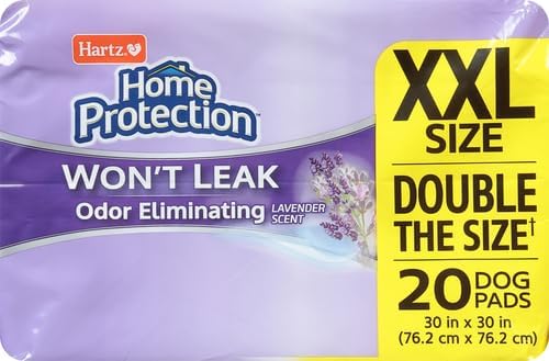 Hartz Home Protection Super Absorbent Odor Eliminating Lavender Scented No Leak Dog Pads, XXL 20 Count (Pack of 3)