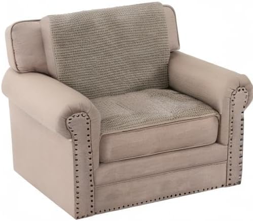 H.VERSAILTEX Plush Chenille Couch Armrest Cover 2 Packs Thick and Soft Sofa Covers Furniture Protector Cover for Pets (27.5" x 27.5", Taupe)