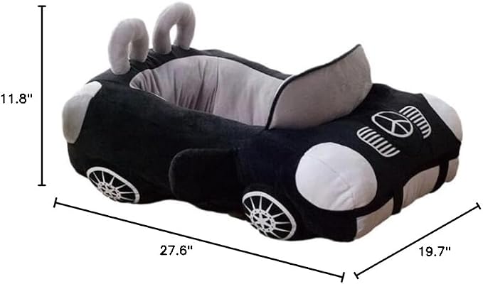 BADASS SHARKS Car Shaped Dog Cat Bed Pet House Cool Teddy Sofa Puppy Nest 70x50cm Cushion Kitten Padded Kennel Soft and Cozy Pet Bed with Cat Bed Mat Pillow and Car Design | Plush velvet car shaped pet bed with non-slip base for small dogs & cats, mach...