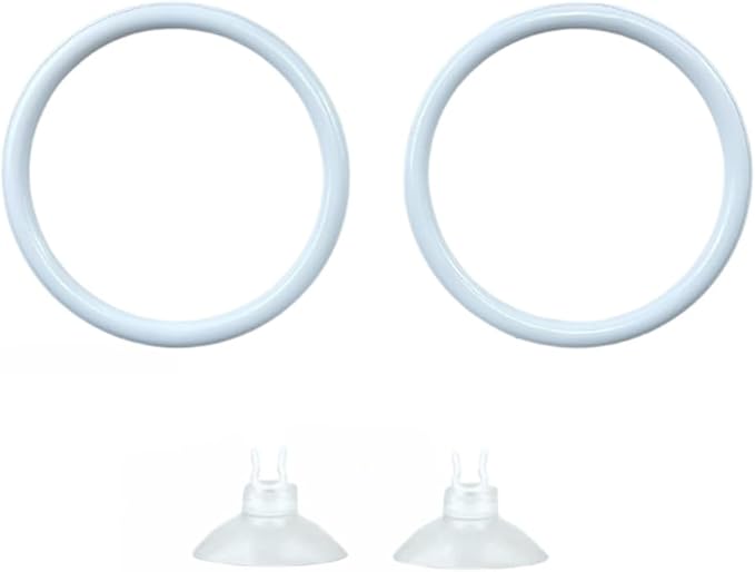 2 Pcs 2.87 Inch Betta Fish Exercise Ring, with Fixed Suction Cup Betta Tank Fish Work Out Toys for Aquarium Decor, Fish Tank Accessories Feeding Ring, White