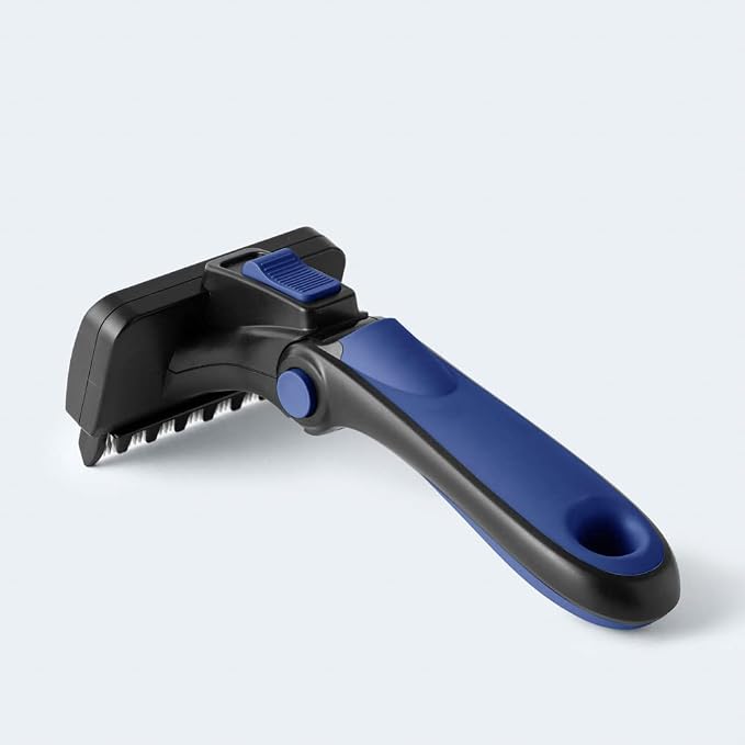 Deshedding Dog Brush for Long Hair (Medium,Blue) – Gentle Deshedding Tool for Dogs & Cats – Reduces Shedding, Without damaging Topcoat. Removes Loose Fur & Dead Undercoat.