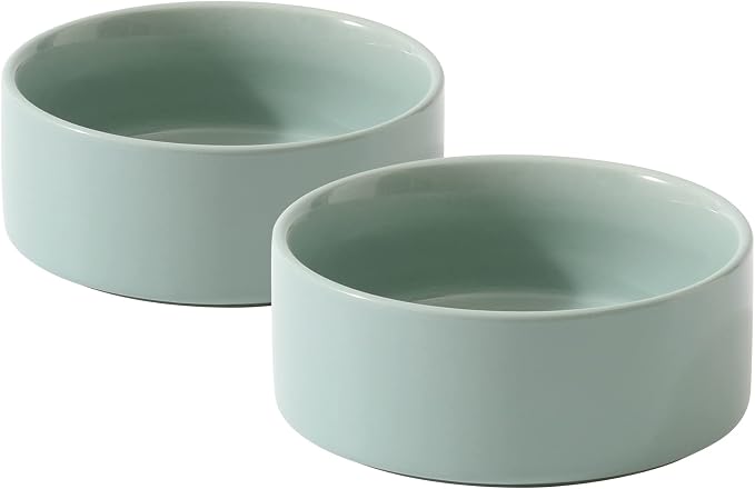 Havniva Cat Bowls Set of Two, 6.1” Ceramic Cat Food and Water Bowls | Cat Food Bowls Whisker Friendly, Non-Slip Base, Food-Grade Ceramic, Wide Opening, Dishwasher Safe, Cat Bowls for Indoor Cats