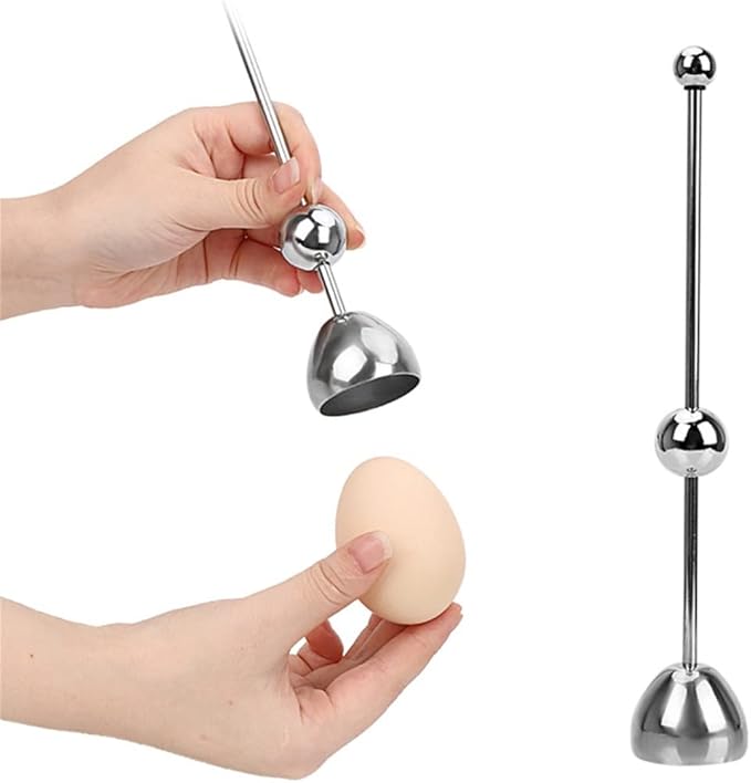 Stainless Steel Eggshell Opener French Measuring Ball Egg Cutting Beater Kitchen Tool Cooked