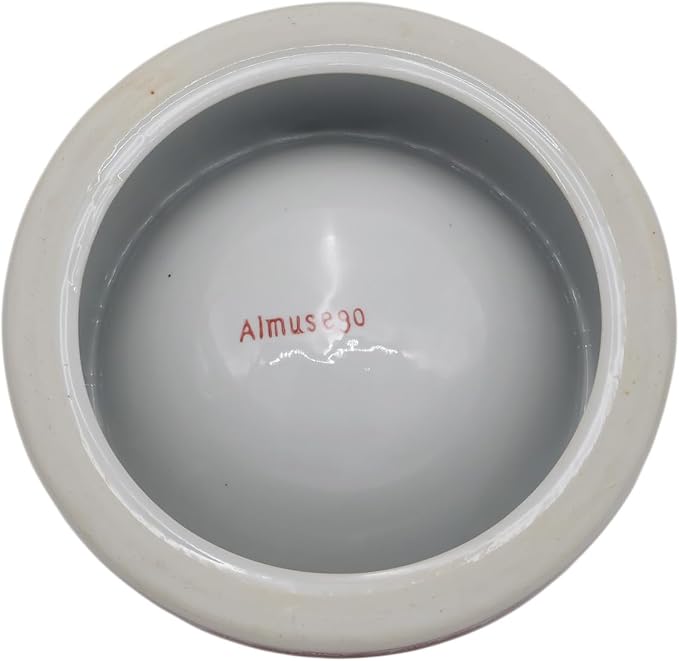 Aimusego 25 FL OZ / 3.2 Cups Handpainted Ceramic Dog Bowl, Purple and White Chinoiserie Floral Vintage Cute Heavy Duty Non-Slip Pet Feeding Dish for Medium Dogs-Dishwasher, Microwave Safe