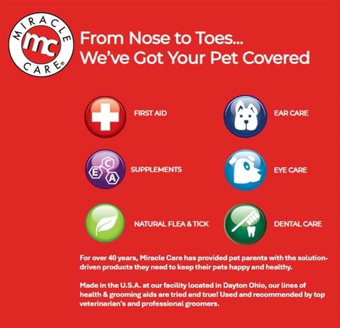 Miracle Care Eye Wash Pads, 90 Single Use Pre-Soaked Pads to Gently Clean and Soothe Dog and Cat Eyes; Non Stinging Formula to Remove Eye Debris