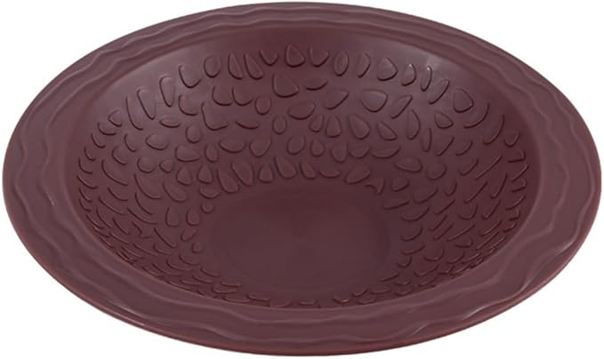 Turtle Bathing Pool Small for Reptiles & Amphibians - Resin Water Dish & Feeding Bowl with Gentle Slope - Safe for Turtles, Lizards, Frogs, Snakes (Reddish Brown)