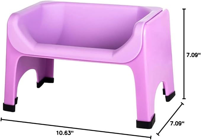 Fluff Trough Elevated Dog Bowl for Food | 5inch Tall Cat & Dog Feeding Station | Vet Approved Non-Toxic Silicone Feeder Bowl Insert | Raised Bowl for Medium and Small Dog/Pet with Flat Face (Purple)