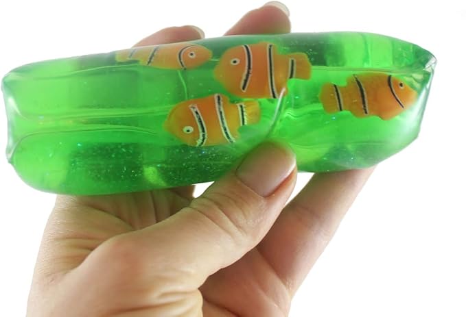 3 Different Animal Filled Water Trick Snakes - Filled with Clownfish, Dinosaurs and Sea Creatures - Stress Toy - Slippery Tricky Wiggly Wiggler Tube - Squishy Wiggler Sensory Fidget Ball