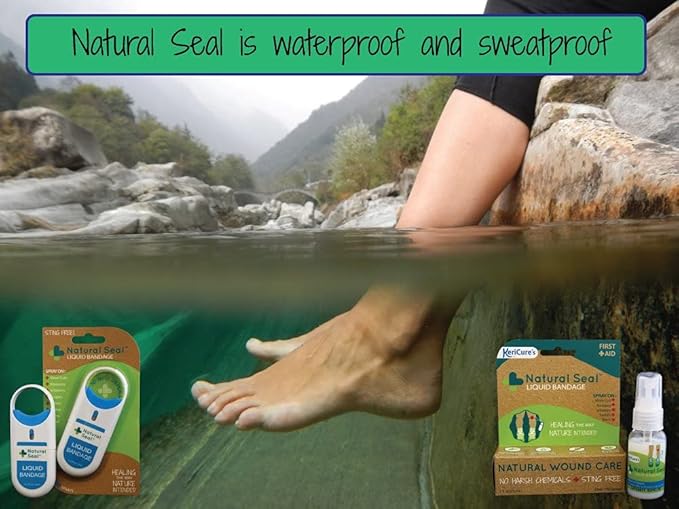Natural Seal Liquid Bandage Spray - Sting-Free, Hypoallergenic Wound Care for Cuts, Scrapes, and Skin Irritations - Water-Based Formula for Kids, Adults & Sensitive Skin - Made in USA, 1 Ounce