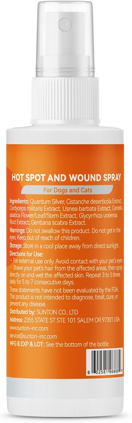 PUAINTA Hot Spot Spray for Dogs, Upgraded Quantum Silver Skin Spray for Dogs, Itch Relief and Hot Spot Treatment for Dogs, Supports Skin Infections and Irritations for All Animals, 2oz