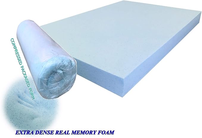 Pet Dog Bed Blue Cooling Gel Infused High Density Solid Memory Foam Pad (55x47x4 inches (2pack))
