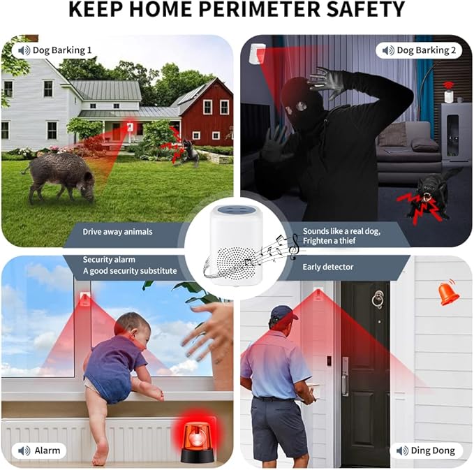 Dog Barking Alarm Motion Detector Outdoor Barking Motion Sensor 1000 FT Range Dog Alarm Home Security