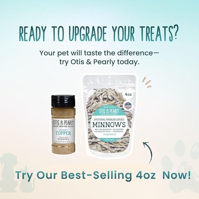 Otis & Pearly Freeze Dried Minnow Dog Treats - Single Ingredient, Made in USA - Healthy Protein Treat for Small, Medium, Large Breeds, 1 oz