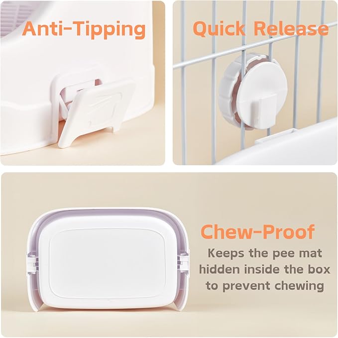 Rabbit Litter Box, Small Animals Litter Tray for Cage Detachable Bedding Litter Pan Potty Toilet Trainer Corner for Pet Rabbits Guinea Pigs Hamsters Chinchillas (Green)