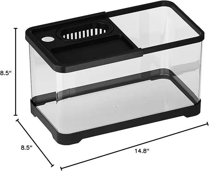 GarveeLife 4 gal Small Fish Tank, Betta Fish Tank kit with LED Light, Oxygen Generator, Fish Tank Starter Kits for Beta,Goldfish