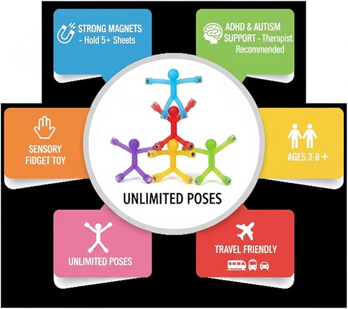 MAGMEN Airplane & Road Trip Toy 10-Pack Opaque Colors - Quiet Travel Activities for Kids - Sensory Magnetic Fidget Toys for Car, Airplane, & Restaurants - STEM Building Figures8 | Screen-Free Fun