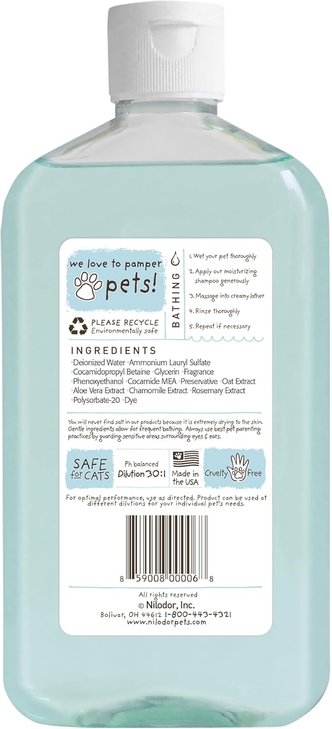Bobbi Panter Oatmeal Dog Shampoo Aloe Vera, Chamomile & Rosemary – Moisturizing Natural Formula for Dry Skin, Tear-Free, 30:1 Concentrate, 14 oz (Case of 12)