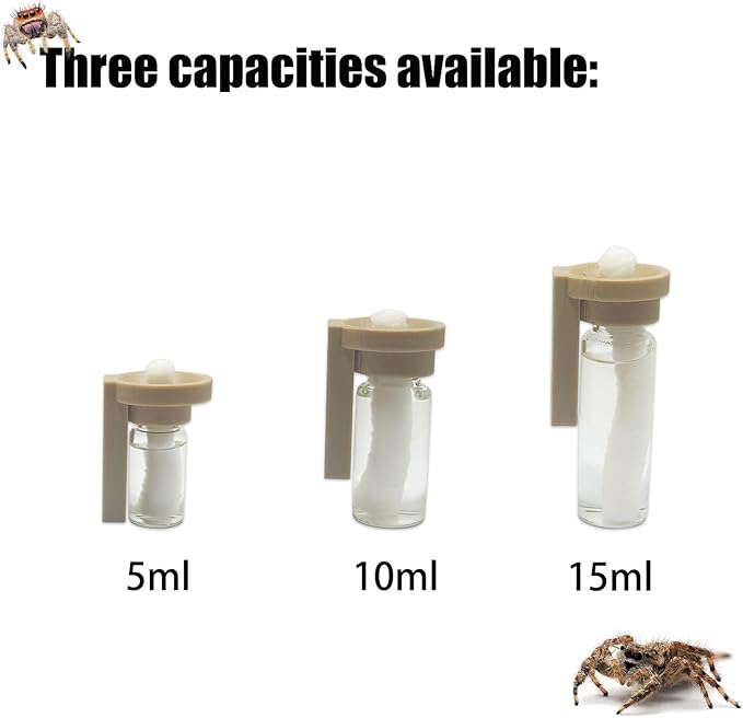 Jumping Spider Water Dispenser, Magnetic Hanging Feeder,Suitable for Jumping Spiders,Tarantulas, Praying Mantises,Arboreal Animals, and Other Small Animal Enclosure Accessories (Wood Color, 10ML)