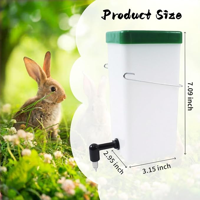 2Pack Rabbit Water Bottle for Cage, 32oz Small Animal Water Dispenser Water Bottle for Small Pet/Bunny/Ferret/Hamster/Guinea Pig/Rabbit/Chinchilla/Mouse/Rat/Gerbil (2)