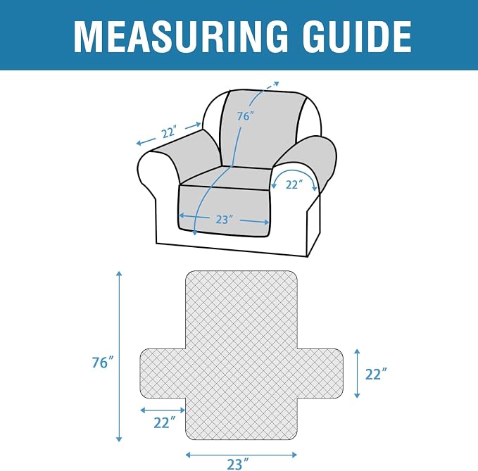 H.VERSAILTEX Chair Sofa Slipcover 100% Waterproof Couch Cover Furniture Protector Cover with Elastic Straps for Pets Kids Children Dog Cat(Chair, Brown)