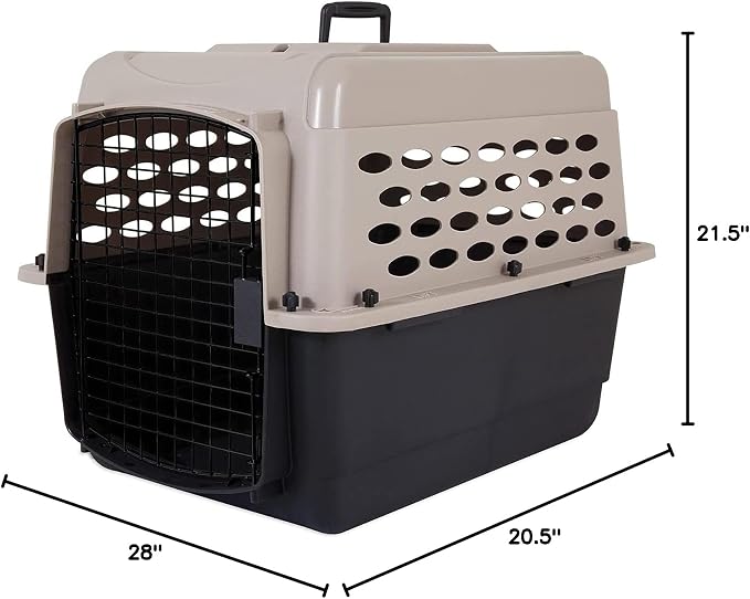 Petmate Vari Dog Kennel - Portable Dog Carriers & Crates for Medium Dogs, Airline-Friendly, Durable Plastic, Pet Carrier For Home and Travel, 28 Inches, Taupe and Black | Airline friendly pet carrier, durable plastic shell, great at home and on trips, ...
