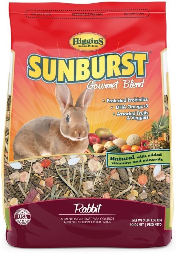 Higgins Sunburst Gourmet Food Mix for Rabbits Net WT 3LB (1.31KG)