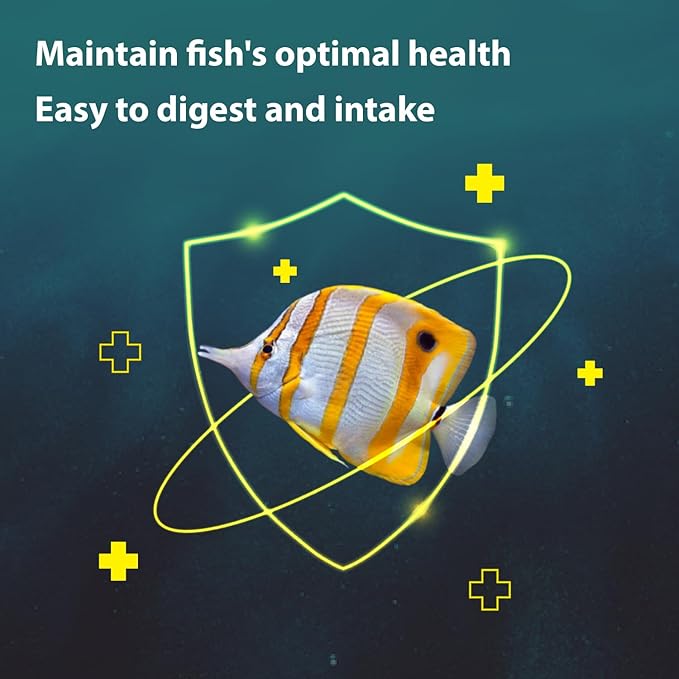 Marine Fish Food (2.56 Oz), Marine Fish Pellets for Small Fish, Balanced Diet, Support Health, Saltwater Fish Food, Small Pellets Marine Fish Food