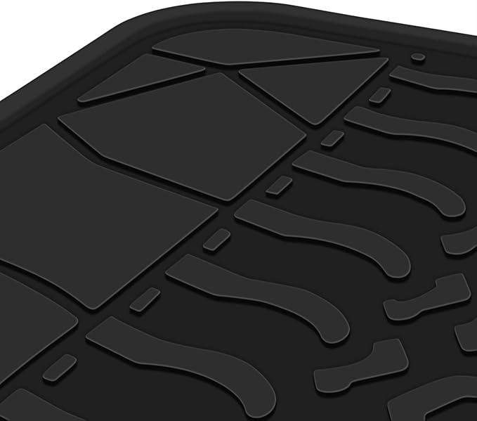 Car Floor Mat for Jeep Wrangler 4 Door Sahara Rubicon JK 2014 2015 2016 2017 2018 Full Set 4 Pieces Custom Fit Full Black Rubber Auto Floor Liner Mat All Weather Heavy Duty Odorless
