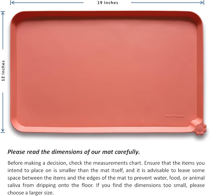 Hoki Found -Waterproof Pet Feeding Mats with High Lips - Multiple Size and Colors for Dogs, Cats & Others-BC