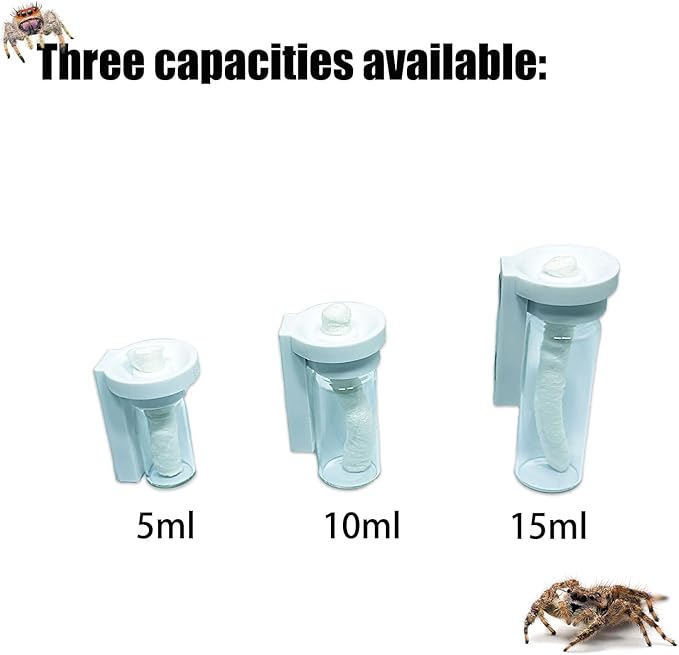 Jumping Spider Water Dispenser, Magnetic Hanging Feeder,Suitable for Jumping Spiders,Tarantulas, Praying Mantises,Arboreal Animals, and Other Small Animal Enclosure Accessories (White, 10ML)