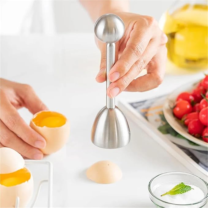Stainless Steel Eggshell Opener Soft Boiled Egg Cup Holder Home Kitchen Gadgets(1Pc Egg Shell Opener)