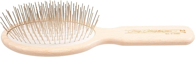 Chris Christensen Dog Brush, 27 mm Oval Pin Brush, Original Series, Groom Like a Professional, Stainless Steel Pins, Lightweight Beech Wood Body, Ground and Polished Tips