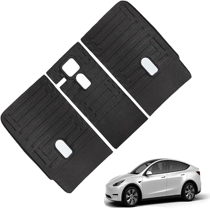 Cargo Liners with Backrest Mats, 3D All Weather Tech Waterproof Rear Cargo Trunk Tray Floor Mat & Second Row Seat Back Cover Accessories Compatible with 2020-2024 2025 Model Y 5-Seat(Not for Juniper)