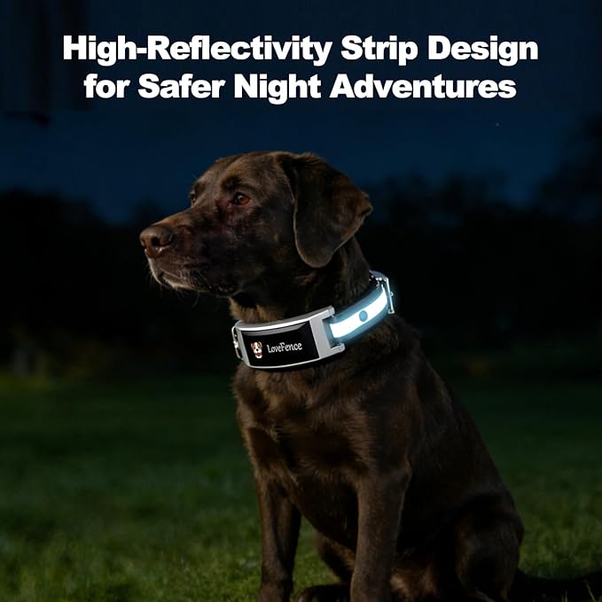Wireless Dog Fence, GPS Dog Collar Fence System with Real-Time Tracking & Training, Portable Electric Fence for Outdoor Use, Waterproof Collar Adjustable for Medium Large Dogs, LoveFence is APP Only