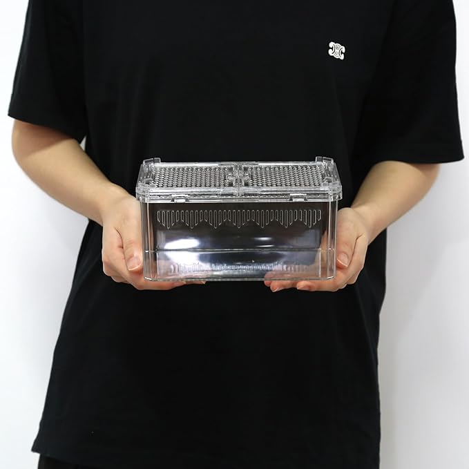 【No Assembly】 Breathable and Secure Reptile Tank with high Transparency - Ideal Container House for Hermit Crab, Tarantula Enclosure, Cricket Habitat or Jumping Spider Habitat (S)