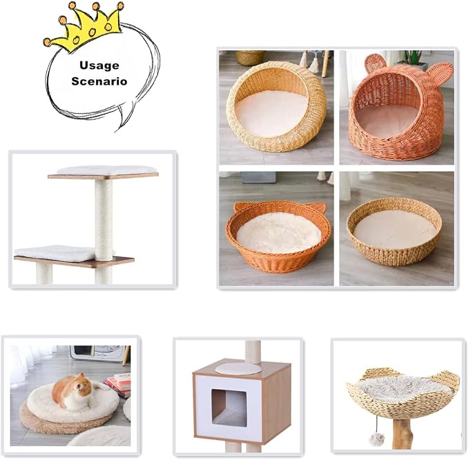 SHENGOCASE 2-Pack 10"x 20" Faux Rabbit Fur Cat Dog Bed Cushion Pad Mat, Cat Tree Tower Replacement Cushion for Window Perch Carrier House Cage Crate Kennel