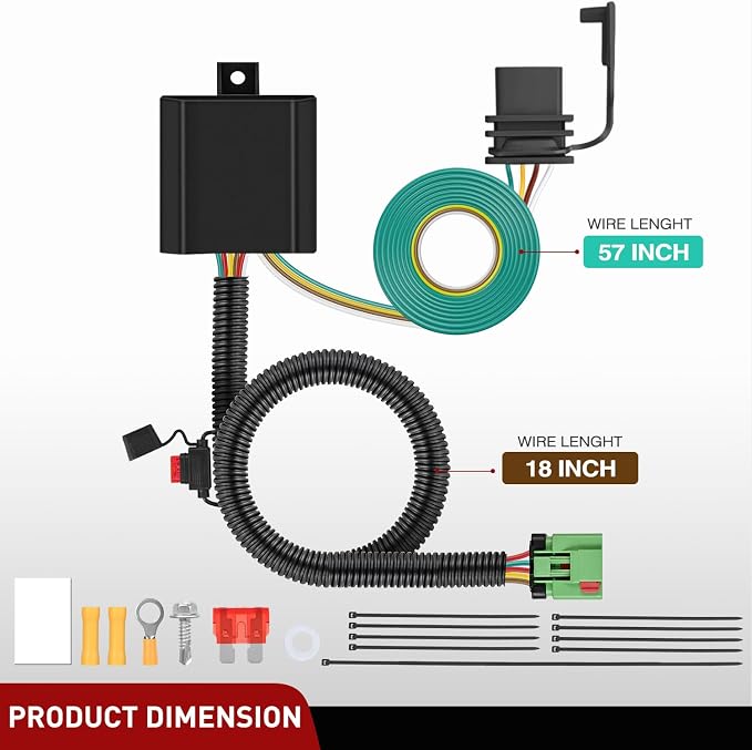 Nilight 4 Pin Trailer Wiring Harness Kit 55369 Simple Fit Tow Hitch | Vehicle Standard 4 Way Connector Custom for 1999 2000 2001 2002-2004 Jeep Cherokee Including Laredo and with Skid Shield