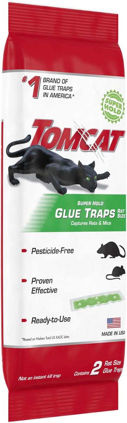 Tomcat Super Hold Glue Traps, Rat Size, 2 Traps/Pack (12-Pack)