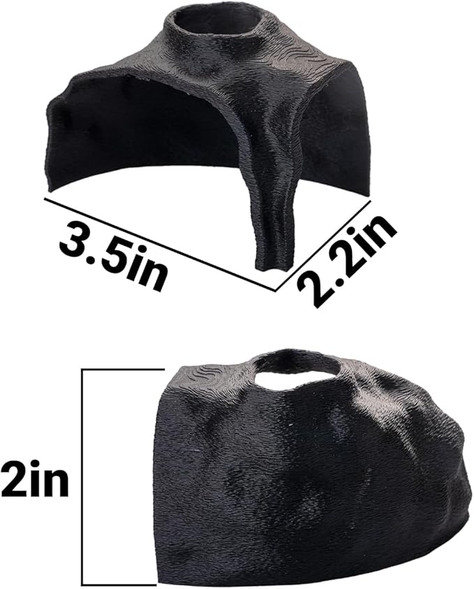 Aquarium Cave – Rock Texture Fish Shelter with 180° Viewing Angle, Fits Fish Tanks for Pleco, Betta, Loaches, Shrimp & Snails – Aquarium Decor & Tunnel (Black, Small)