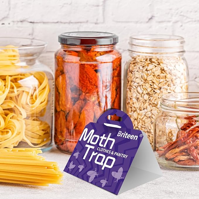 Pantry Moth Traps 10-Pack Safe and Effective for Food and Clothing- Glue Traps with Pheromones for Wool Closet Carpet Food and Cupboard K09