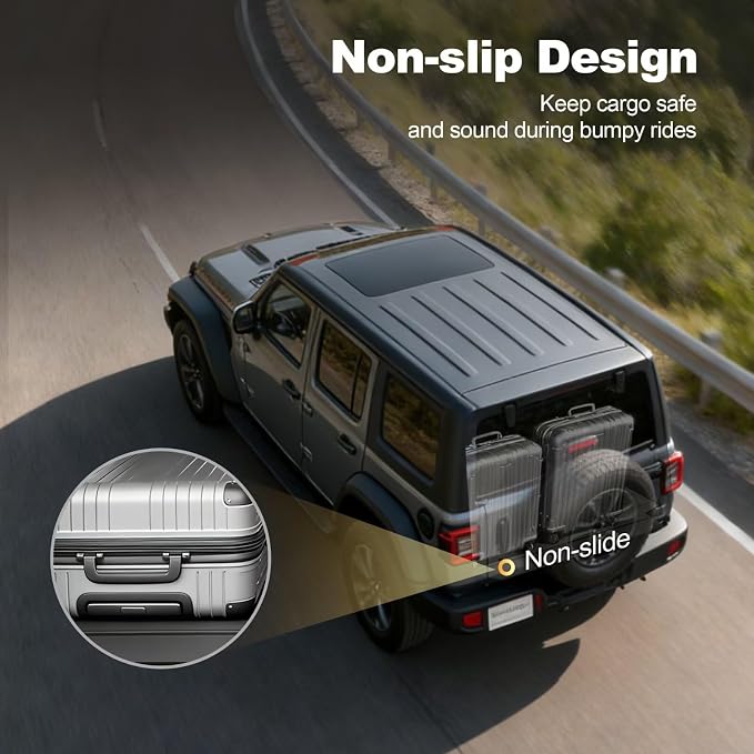 Upgraded Wrangler JL Trunk Mat | AOMSAZTO Cargo Liner for 2018-2026 Jeep Wrangler JL 4X4 Without OEM Subwoofer, All Weather Upgrade Cargo Mat Rubber for Wrangler JL-(Not for JK or 4XE)
