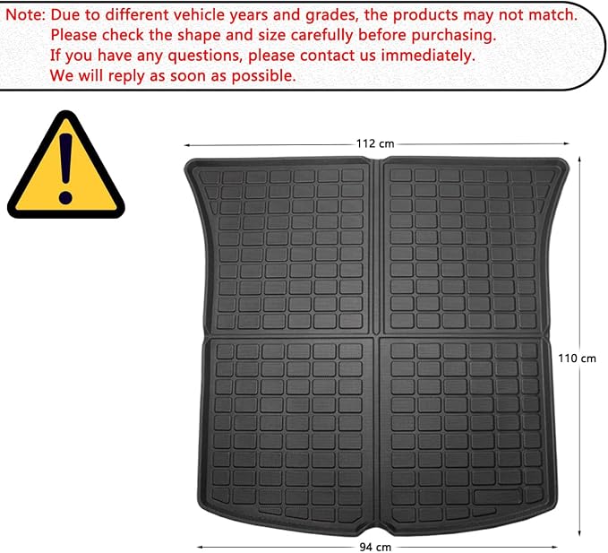 All Weather Rear Cargo Liners Trunk Tray Mats Protector Custom Compatible with 2020-2023 2024 2025 Model Y 5-Seats(Not for Juniper),3D Waterproof Durable Odorless Flexible Black TPO Accessories