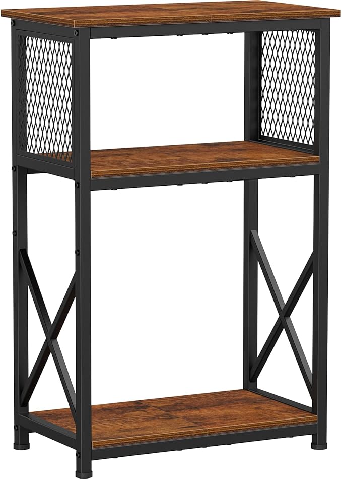 Snughome 10 Gallon Aquarium Stand, 3-Tier Storage Fish Tank Stand 220 lb Top, Fits 5/10 Gallon , Waterproof / Small Space, 20.47" x 11.42" x 30.91", Rustic Brown