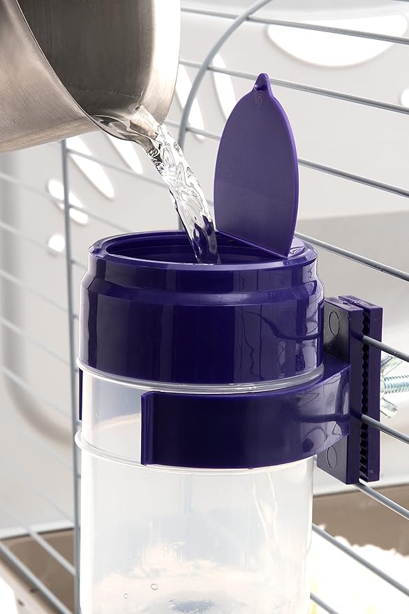 Lixit® Lever Valve Top Fill No Drip Water Bottles for Rabbits, Chinchillas, Ferrets, Guinea Pigs and Adult Rats (Purple (Pack of 2), 16 Ounce)
