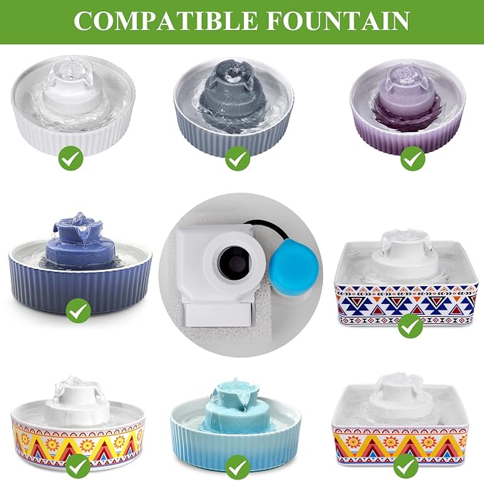 Cepheus 360 Ceramic Pet Water Fountain Filter and Pump Holder for Cat(1 Pack)