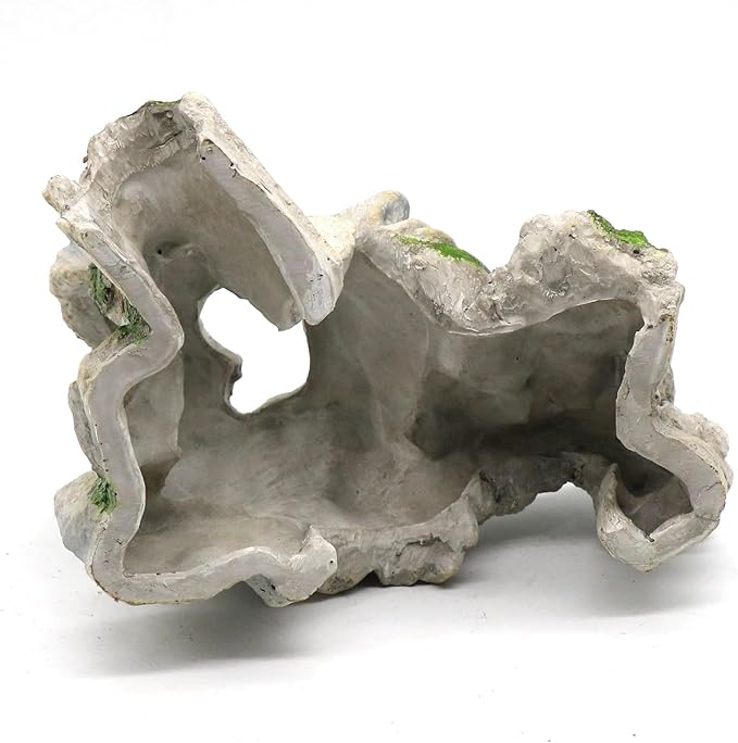 relaqcc Reptile Cave Hideout Tank Accessories Decorations, Aquarium Hideaway Cave Fish Tank Decorations for Amphibians, Betta Fish, Shrimp, Lizards, Leopard Gecko