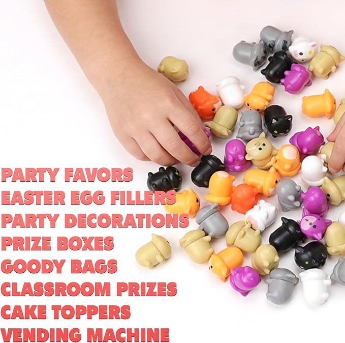 Farm Animal Figurine Toys in Capsule - 50 Pcs -1.1 Inch Plastic Capsules with Assorted Pets & Animals Mini Figurines for Kids - Easter Basket Stuffers - Toy Vending Machine Refill