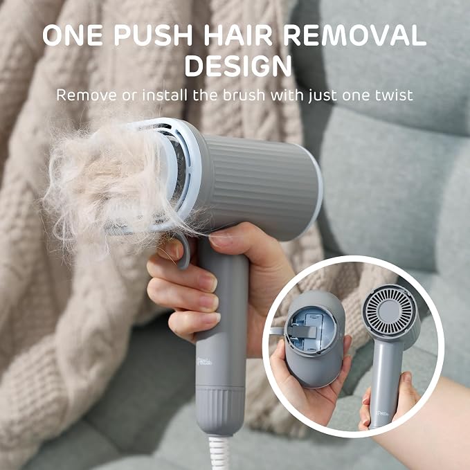 iPettie Dog Grooming Hair Dryer with Slicker Brush, Overheat Protection | 2-in-1 Drying & Brushing Tool, Adjustable Temperature & Speed, Portable Blow Dryer for Dogs and Cats, Breeze B540S